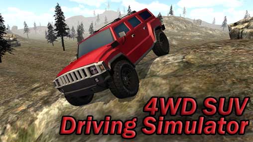 Mit 4WD SUV Driving Simulator steuerst du ein Allradfahrzeug auf unebenem Gelände.